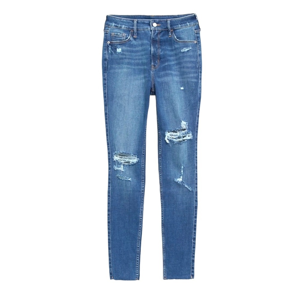 OLD NAVY Extra High-Waist Rockstar 360 Stretch Ripped Super Skinny Jeans 8T NWT